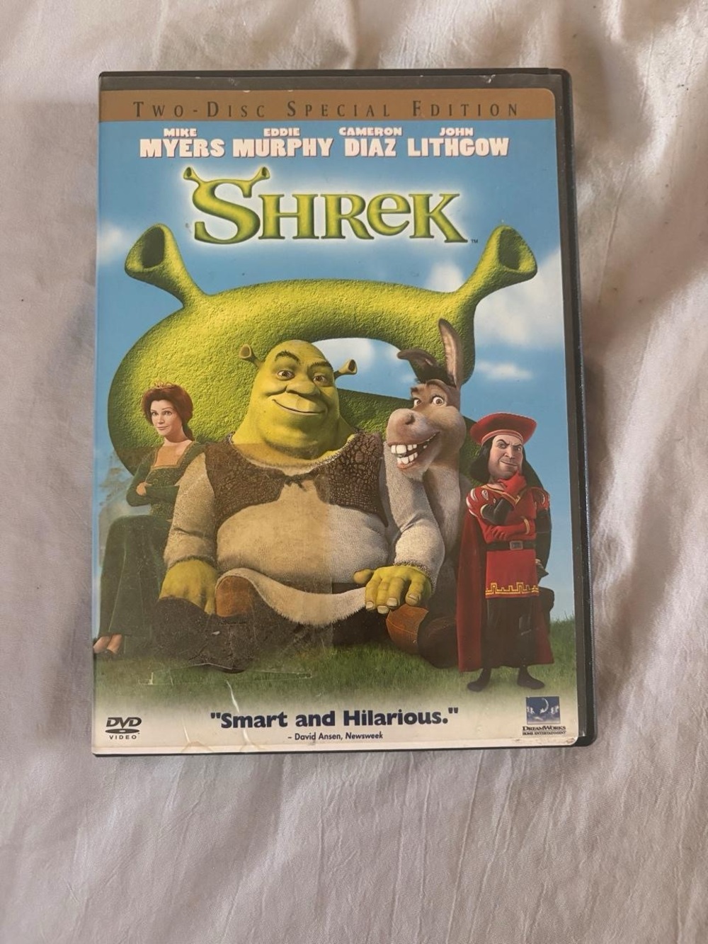 Dreamworks Shrek DVD Back-Cover — Green, Blue, Tan Artwork